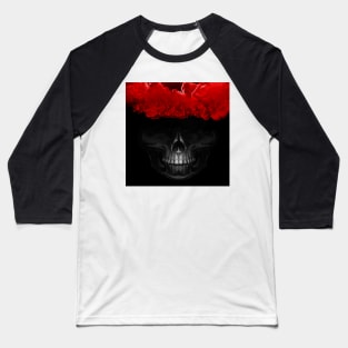 Trick or Treat Red Smoke Skull Baseball T-Shirt